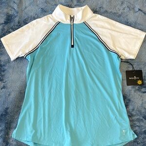 Belyn Key Blue and White Golf Polo Shirt